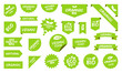 © iiierlok_xolms - Set of Vegan, eco, bio, organic, fresh, healthy, 100 percent, nateral food. Natural product. Collection of emblem cafe, badges, tags, packaging. Vector illustration.