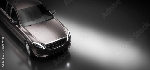 Limo car, a premium luxury vehicle on black. Vip transport, Tableau sur Toile