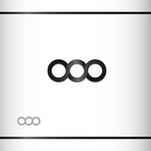 Triple Infinity Symbol. Logo Design Template. Black Color. 3d Effect. Watermark. Logo Design Template