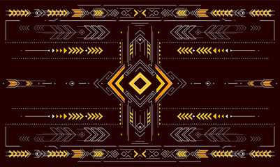 Geometric ornament with ethnic elements