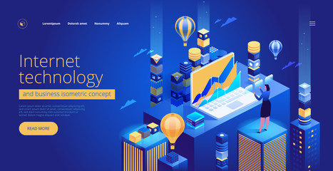 Wall Mural - internet technology and business landing page