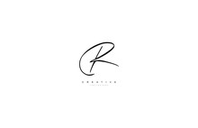 Letter R Logo Manual Elegant Minimalism Sign Vector