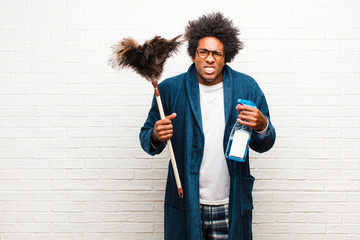 Wall Mural - young black man housekeeping with clean product