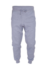 Wall Mural - blank training jogger pants color grey front view on white background