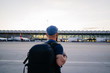 © Dani - A man gets on the plane from the runway down the stairs