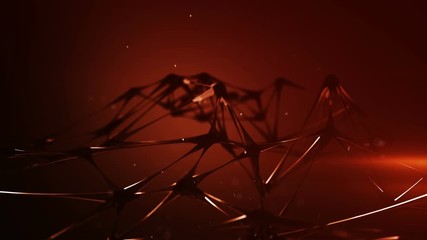 Wall Mural - transparent molecular grid. futuristic sci-fi technology concept. abstract 3d rendering with dof. se