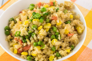 Wall Mural - Homemade healthy cauliflower fried rice.