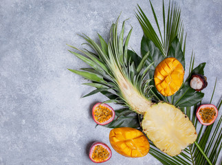 Poster - assortment of tropical fruits