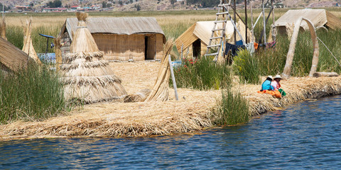 Canvas Print - Uros Island in Puno, Peru