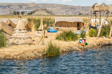 Wall Mural - Uros Island in Puno, Peru