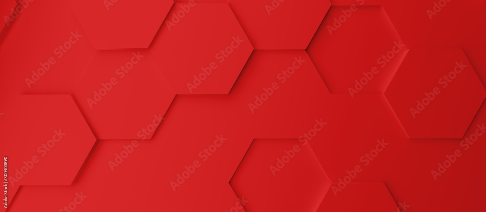 Abstract modern red homeycomb background - obrazy, fototapety, plakaty 