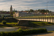 Panoramic view of Psemysl, Poland. River and bridge