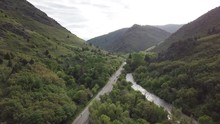 People Jog Through Utah Mountains, Aerial