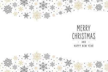 Wall Mural - christmas snowflakes elements ornaments greeting card on white background
