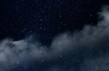 Night Sky With Stars And Soft Milky Way Universe As Background Or Texture