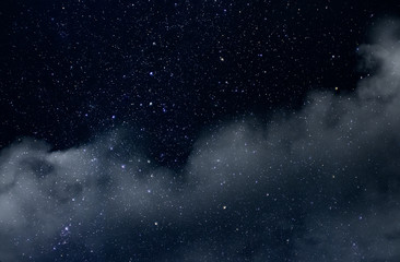 Wall Mural - night sky with stars and soft milky way universe as background or texture