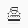 Typewriter icon in line style. Editable stroke.