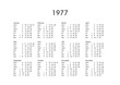 Calendar of year 1977