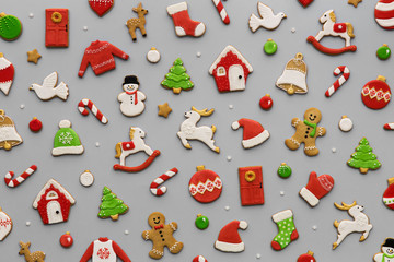 decorated christmas cookie background
