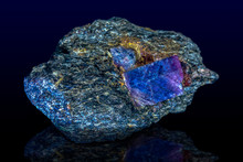 Macro Mineral Raw Uncut Blue Sapphire Crystal