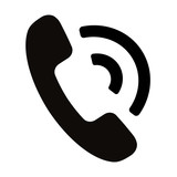 Fototapeta  - Simple black telephone call symbol isolated on white background