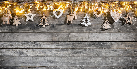 Wall Mural - Decorative Christmas garlands with free space