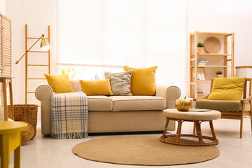 Sticker - Modern living room interior with stylish furniture