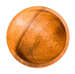 Wall Mural - Wooden bowl isolated on white background