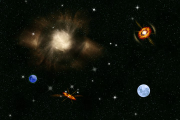 Wall Mural - comet hit the planet.