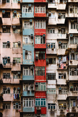 A close-up of the monster building in Hong Kong