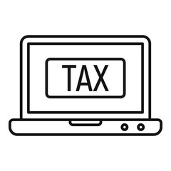 Wall Mural - Online tax form icon. Outline online tax form vector icon for web design isolated on white background