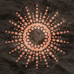 Wall Mural - radial rhombus in circle form. fireworks explosion background. circular design element. abstract geo