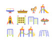 © alex_cardo - Child playground objects flat vector illustrations set