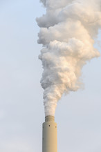 Smoke Billowing From An Industrial Chimney