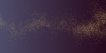 Gold Glitter. Shiny Particles On A Dark Background.