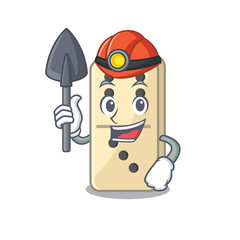 Wall Mural - Cartoon miner style of domino cute isolated