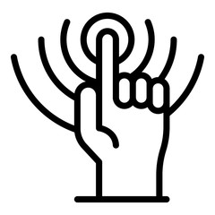 Sticker - Finger startup icon. Outline finger startup vector icon for web design isolated on white background
