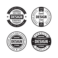 design graphic badge logo vector set in retro vintage style. premium quality, limited edition. emble