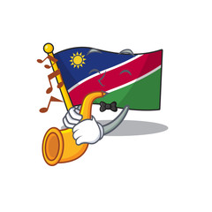 Wall Mural - with trumpet flag namibia cartoon with the shape