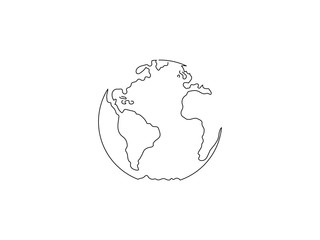 Sticker - Globe isolated line drawing, vector illustration design. Climate change collection.