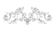 Elements In Baroque, Rococo, Victorian Renaissance Style. Trendy Floral Vintage Pattern. Vector Illustration