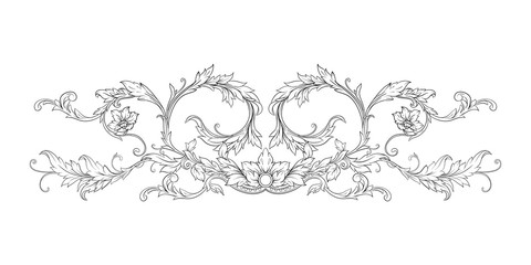 Wall Mural - Elements In baroque, rococo, victorian renaissance style. Trendy floral vintage pattern. Vector illustration