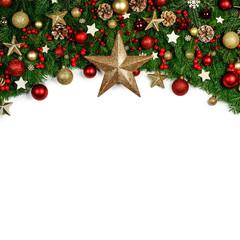 christmas frame of tree branches