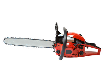 Wall Mural - Chainsaw isolated on a white background.