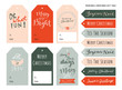 © babayuka - Printable personalized Merry Christmas gift tags. Holiday season vintage design with modern calligraphy, typography, lettering. Traditional Christmas artistic design. Vector EPS10 illustration