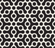 Vector seamless geometric pattern. Contrast abstract background. Polygonal grid with rounded shapes and circles.