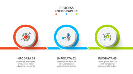 Poster - Business data visualization. Process chart. Abstract elements of graph, diagram with 3 steps, options, parts or processes. Vector business template for presentation. Creative concept for infographic.
