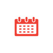 © Stock Ninja Studio - Calendar Red Icon On White Background. Red Flat Style Vector Illustration.