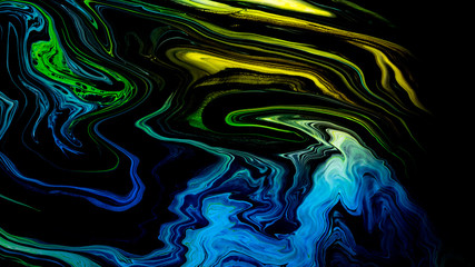 Wall Mural - blue acrylic pour color liquid marble abstract surfaces design.