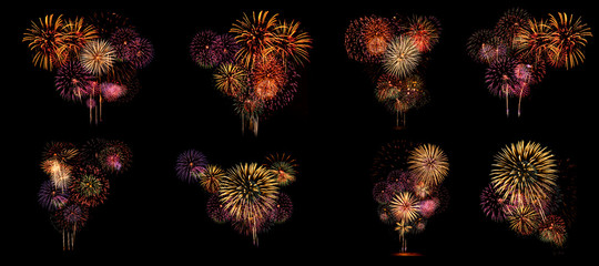 Wall Mural - multiple fireworks collection set (high resolution)